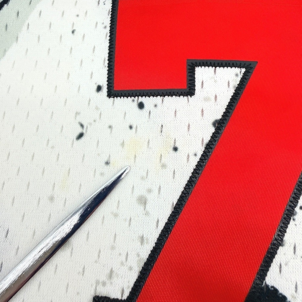Mitchell & Ness Chicago Bulls Jersey Mens L White Toni Kukoc 7 Paint Splatter - Picture 3 of 12